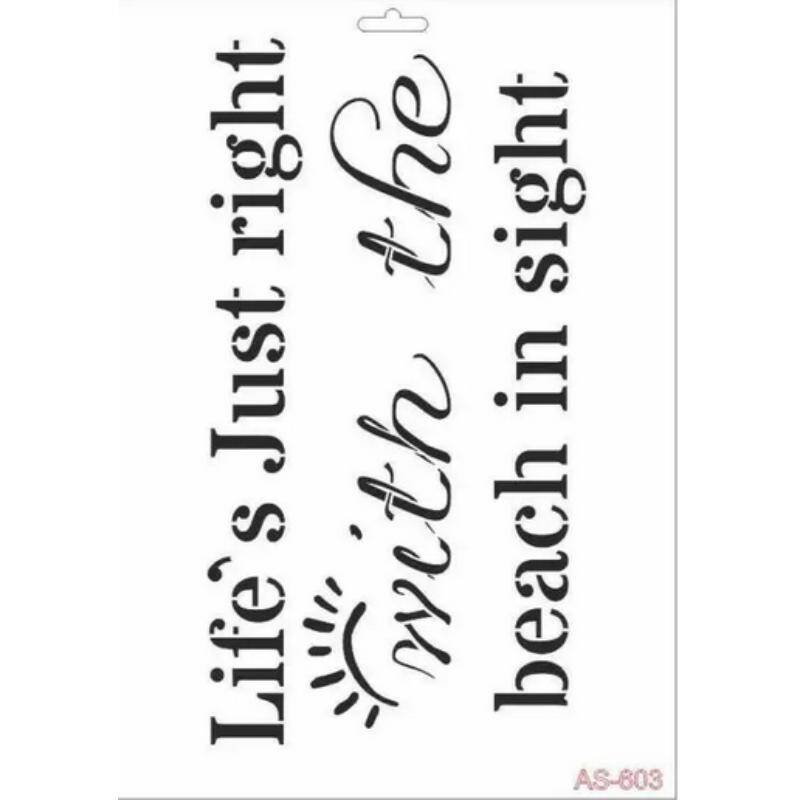 Cadence Yazı Desenli Stencil Şablon AS603 - 1