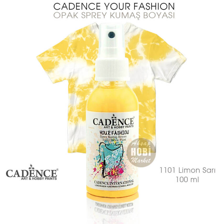 Cadence Your Fashion Sprey Kumaş Boyası 1101 Limon Sarı 100 ml - 1