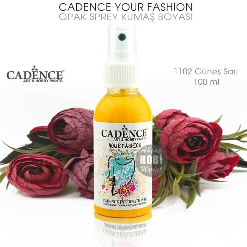 Cadence Your Fashion Sprey Kumaş Boyası 1102 Güneş Sarı 100 ml - 2