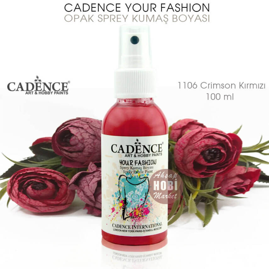 Cadence Your Fashion Sprey Kumaş Boyası 1106 Crimson Kırmızı 100 ml - 2
