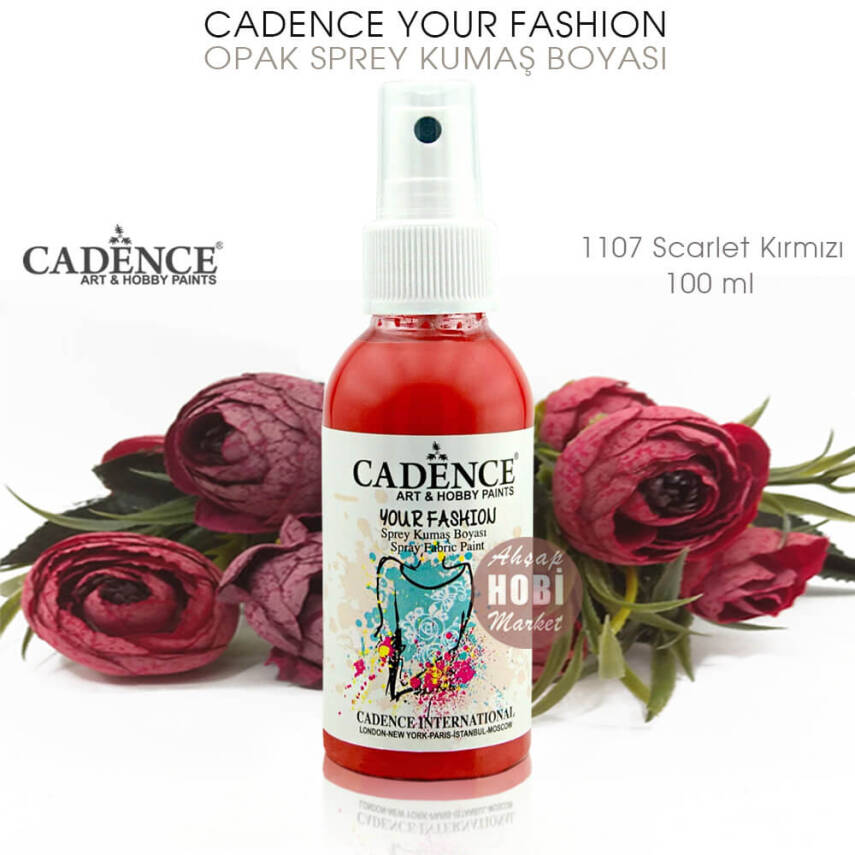 Cadence Your Fashion Sprey Kumaş Boyası 1107 Scarlet Kırmızı 100 ml - 2