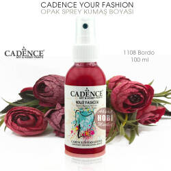 Cadence Your Fashion Sprey Kumaş Boyası 1108 Bordo 100 ml - Cadence (1)