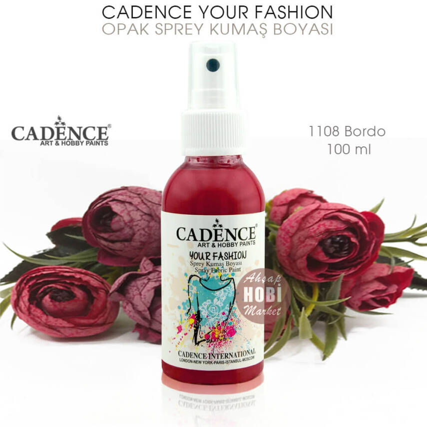 Cadence Your Fashion Sprey Kumaş Boyası 1108 Bordo 100 ml - 2