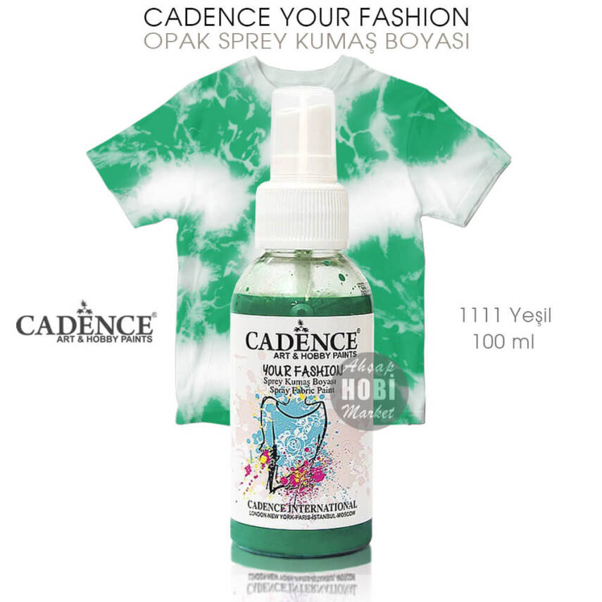 Cadence Your Fashion Sprey Kumaş Boyası 1111 Yeşil 100 ml - 1
