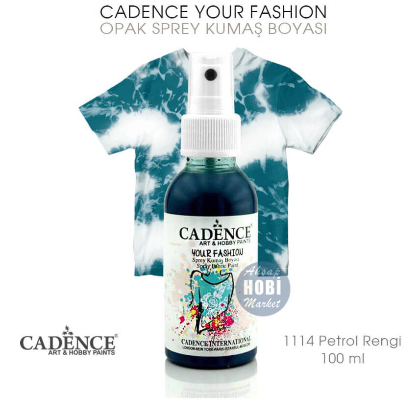 Cadence Your Fashion Sprey Kumaş Boyası 1114 Petrol Yeşili 100 ml - 1