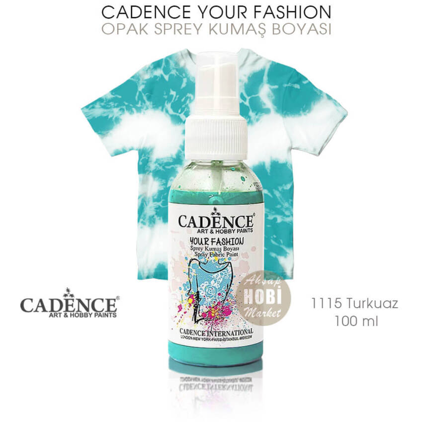 Cadence Your Fashion Sprey Kumaş Boyası 1115 Turkuaz 100 ml - 1