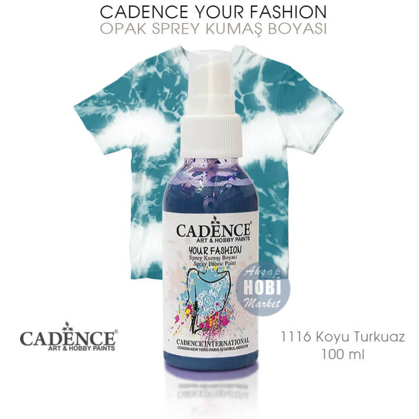 Cadence Your Fashion Sprey Kumaş Boyası 1116 Koyu Turkuaz 100 ml - 1