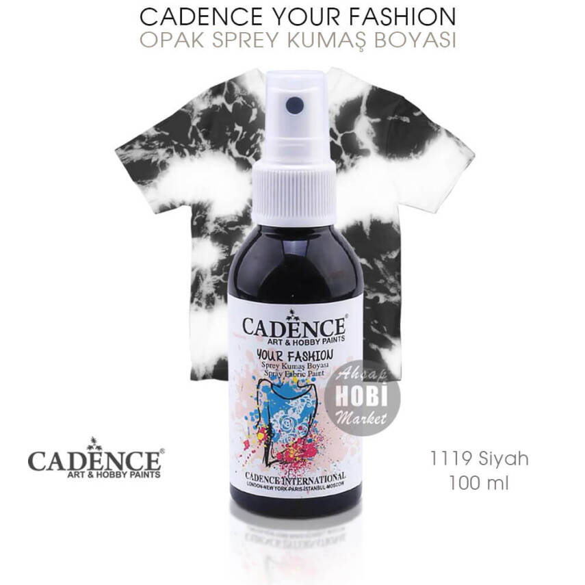 Cadence Your Fashion Sprey Kumaş Boyası 1119 Siyah 100 ml - 1