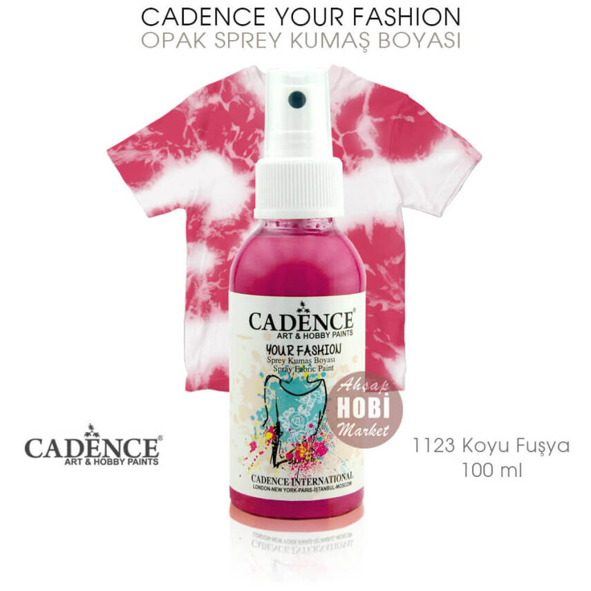 Cadence Your Fashion Sprey Kumaş Boyası 1123 Koyu Fuşya 100 ml - 1
