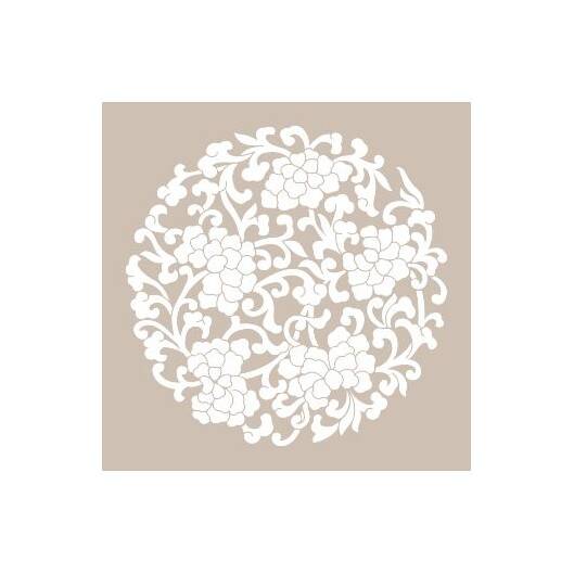 Cadence Yuvarlak Çiçek Desenli Stencil Şablon AS452 - 1