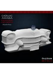 Cadillac Caddy Araba Duvar Heykeli (48x18 cm) Ham Polyester - Tual Hobi Sanat (1)