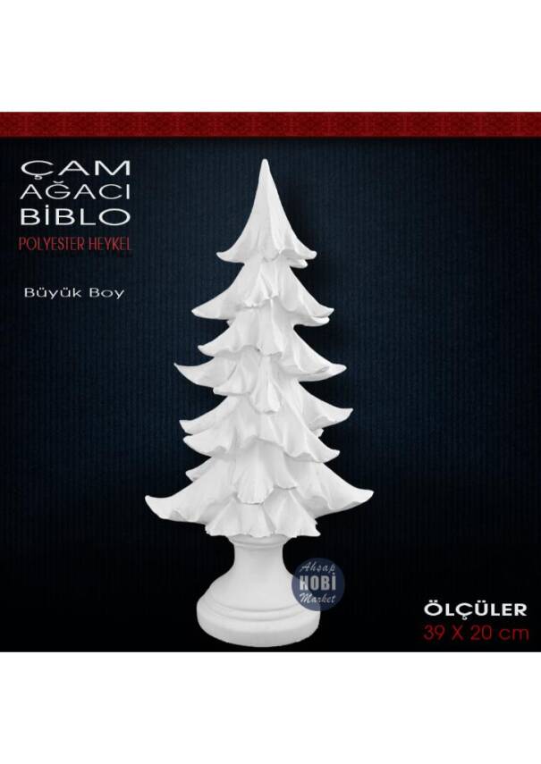 Çam Ağacı Heykeli Büyük Boy (39x20 cm) Ham Polyester - 1
