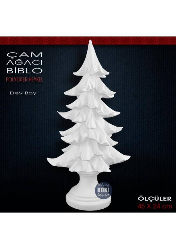 Çam Ağacı Heykeli Dev Boy (45x24 cm) Ham Polyester - 1