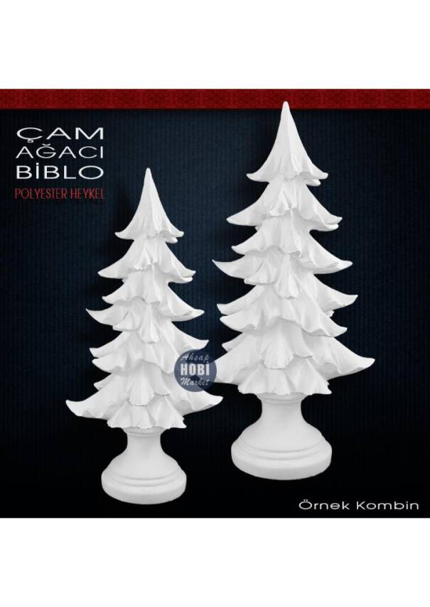 Çam Ağacı Heykeli Dev Boy (45x24 cm) Ham Polyester - 2