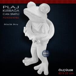 Can Simitli Plaj Kurbağası Heykeli (43X23 cm) Ham Polyester - Tual Hobi Sanat