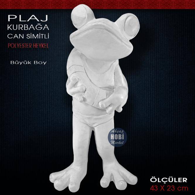 Can Simitli Plaj Kurbağası Heykeli (43X23 cm) Ham Polyester - 2