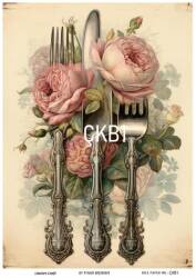 Çatal Bıçak Desenli Pirinç Dekopaj Model : ÇKB001 - Line Art