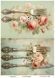 Çatal Bıçak Desenli Pirinç Dekopaj Model : ÇKB007 - Line Art