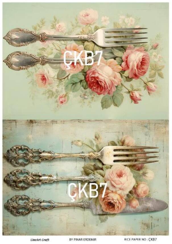 Çatal Bıçak Desenli Pirinç Dekopaj Model : ÇKB007 - 1