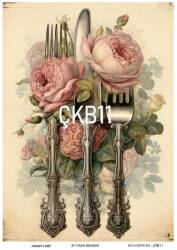 Çatal Bıçak Desenli Pirinç Dekopaj Model : ÇKB011 - Line Art