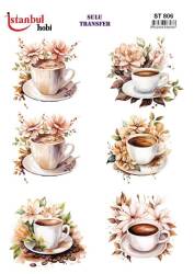 Çay Kahve Desenli Sulu Transfer Kağıdı STI-806 - Tual Hobi Craft Ist