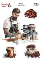 Çay Kahve Desenli Sulu Transfer Kağıdı STI-816 - Tual Hobi Craft Ist
