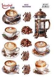 Çay Kahve Desenli Sulu Transfer Kağıdı STI-817 - Tual Hobi Craft Ist