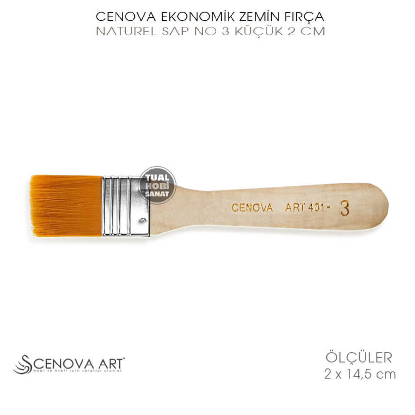 Cenova Art Ekonomik No:3 Küçük Sentetik Zemin Fırça 2 cm - 1