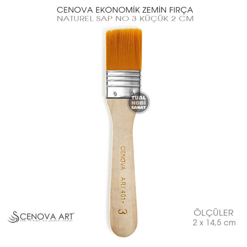 Cenova Art Ekonomik No:3 Küçük Sentetik Zemin Fırça 2 cm - 2