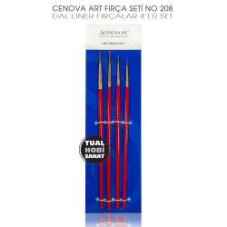 Cenova Art No:208 Dal Liner Çizgi Detay Fırça Seti 4 Parça - Cenova Art (1)