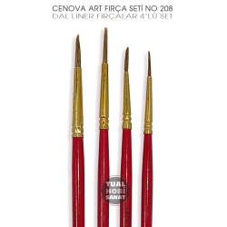 Cenova Art No:208 Dal Liner Çizgi Detay Fırça Seti 4 Parça - 3
