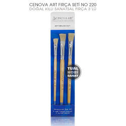 Cenova Art No:220 Doğal Kıllı 3'lü Sanatsal Fırça Seti - Cenova Art (1)