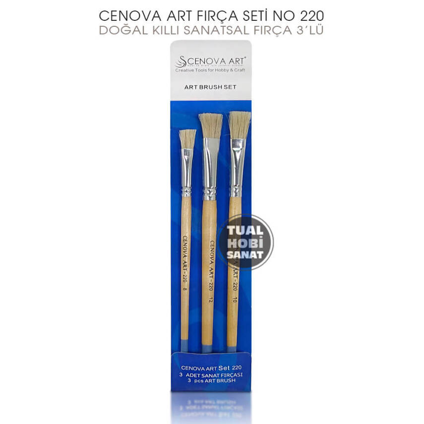 Cenova Art No:220 Doğal Kıllı 3'lü Sanatsal Fırça Seti - 2