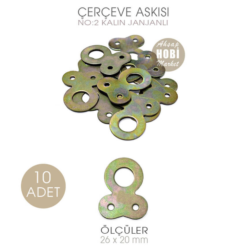 Çerçeve Askısı No:2 Kalın 10 Adet (26x20 mm) - 1