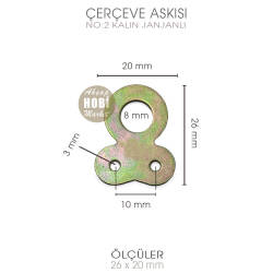 Çerçeve Askısı No:2 Kalın 10 Adet (26x20 mm) - Tual Hobi Sanat (1)