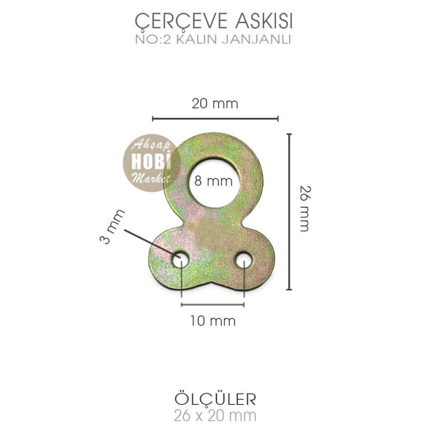 Çerçeve Askısı No:2 Kalın 10 Adet (26x20 mm) - 2