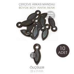 Çerçeve Mandalı Büyük Antik (9x23 mm) 10 Adet - Tual Hobi Sanat
