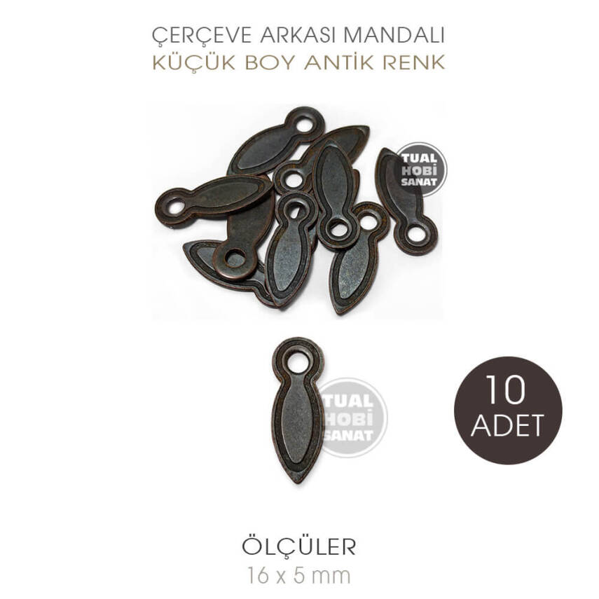 Çerçeve Mandalı Küçük Antik (5x16 mm) 10 Adet - 1