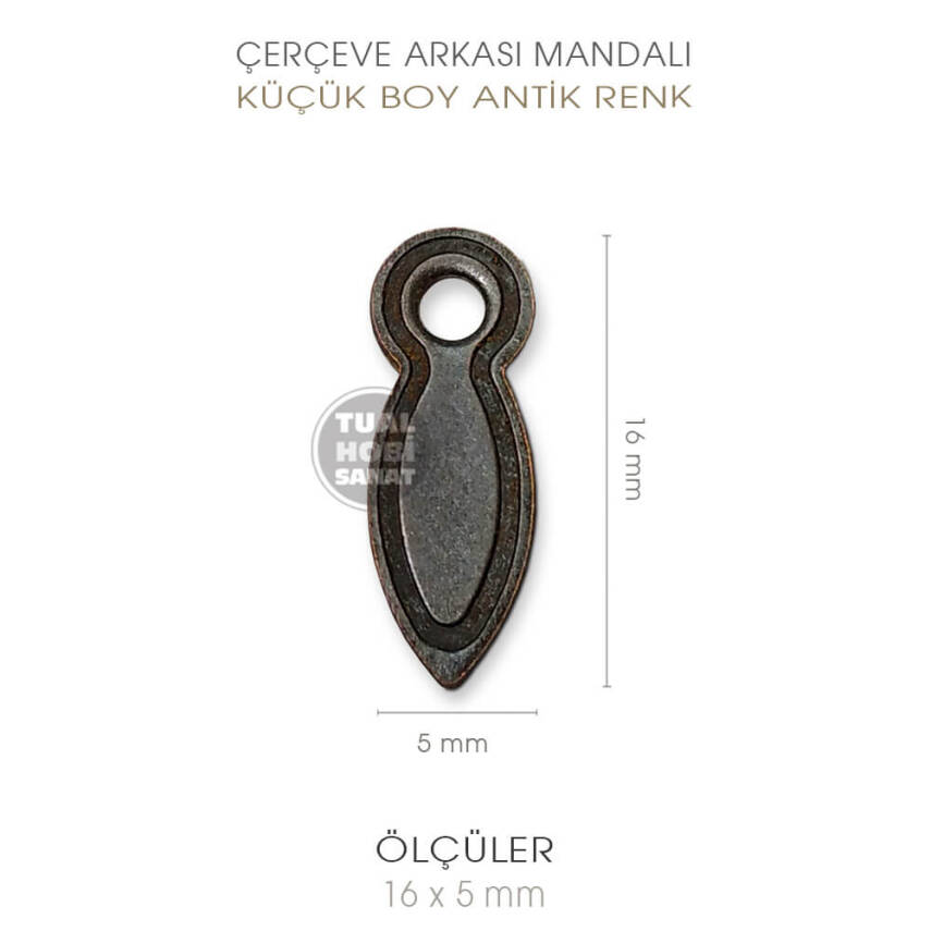 Çerçeve Mandalı Küçük Antik (5x16 mm) 10 Adet - 2