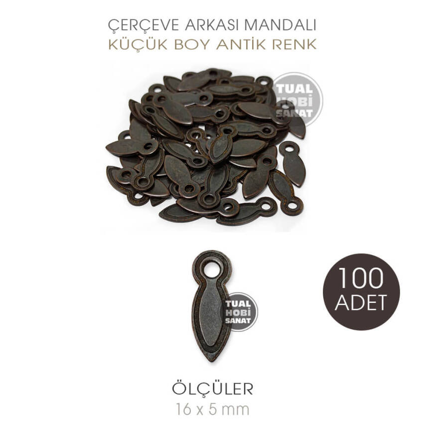 Çerçeve Mandalı Küçük Antik (5x16 mm) 100 Adet - 1