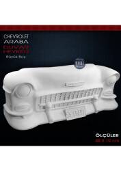 Chevrolet Chevy Araba Duvar Heykeli (48x19 cm) Ham Polyester - Tual Hobi Sanat (1)