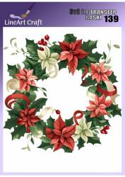 Çiçek Çelenk Desenli Kumaş Transfer Kağıdı LNT-K139 (20x20 cm) - Line Art