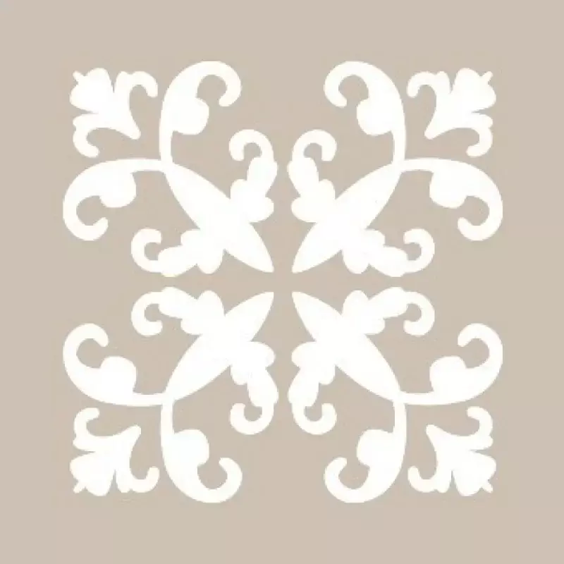 Çiçek Desenli Kare Stencil Şablon KA07 - 1