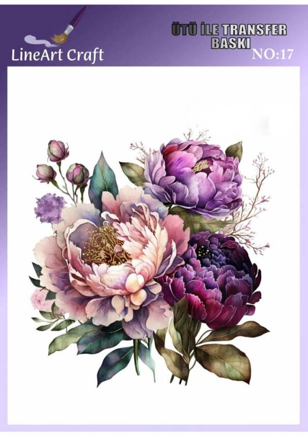 Çiçek Desenli Kumaş Transfer Kağıdı LNT-K017 (20x20 cm) - 1