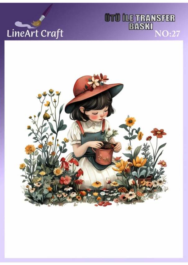 Çiçek Desenli Kumaş Transfer Kağıdı LNT-K027 (20x20 cm) - 1