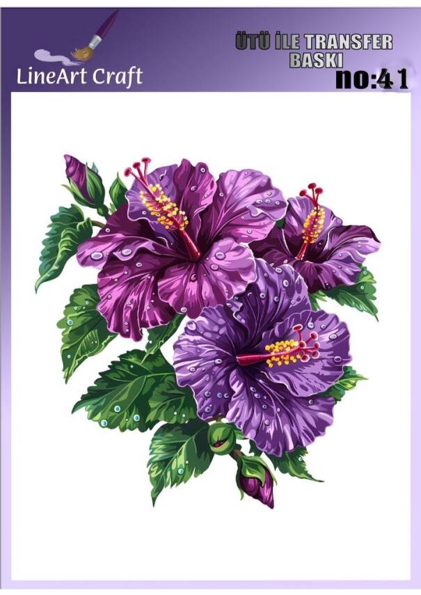 Çiçek Desenli Kumaş Transfer Kağıdı LNT-K041 (20x20 cm) - 1