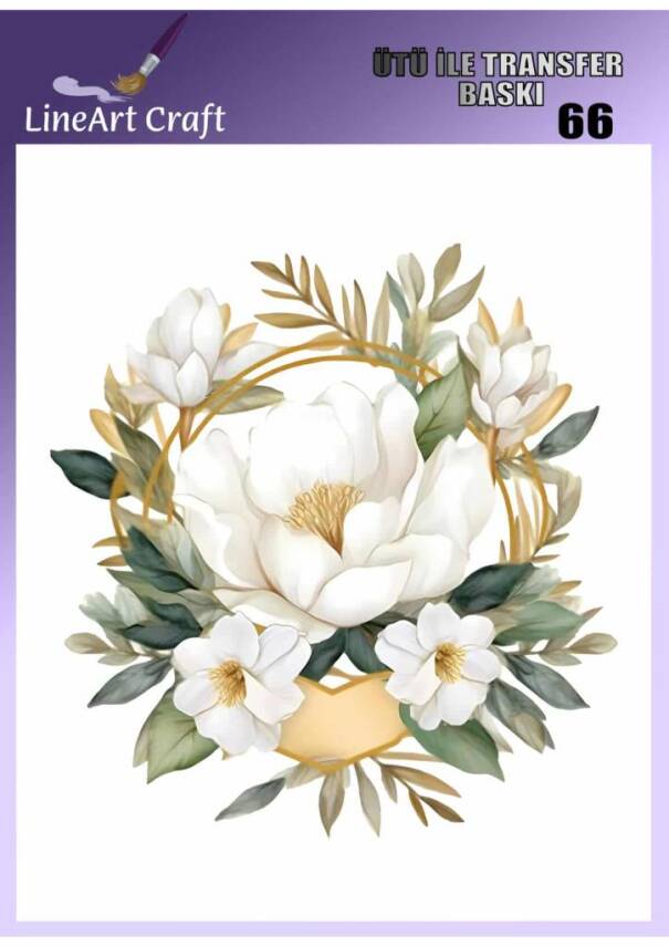 Çiçek Desenli Kumaş Transfer Kağıdı LNT-K066 (20x20 cm) - 1