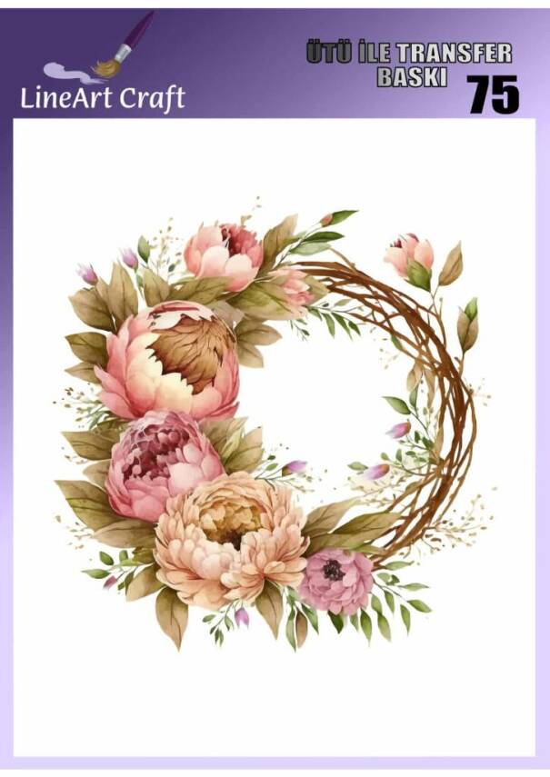 Çiçek Desenli Kumaş Transfer Kağıdı LNT-K075 (20x20 cm) - 1