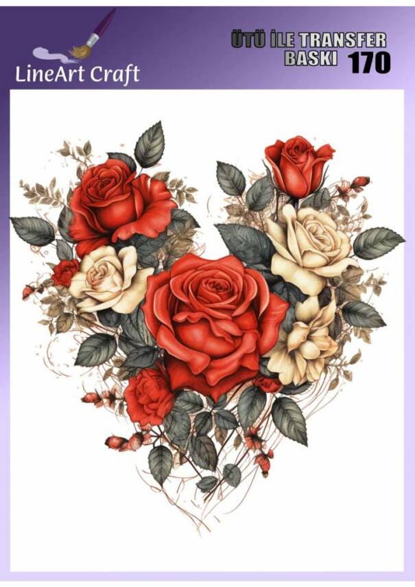 Çiçek Desenli Kumaş Transfer Kağıdı LNT-K170 (20x20 cm) - 1