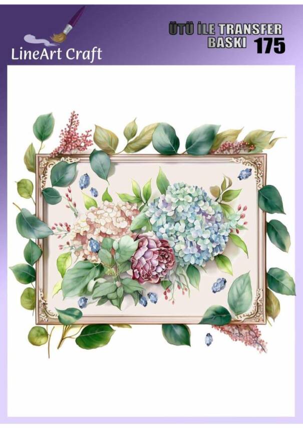 Çiçek Desenli Kumaş Transfer Kağıdı LNT-K175 (20x20 cm) - 1